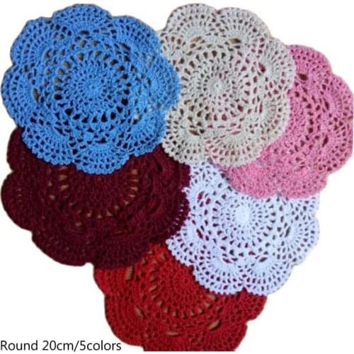 NEW Lace cotton crochet Placemat Table place Mat cloth Doily Cup tea dining Coffee glass Coaster mug Christmas drink Pad kitchen