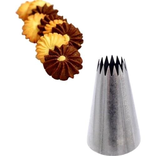 Wholesale 10 pcs/lot 6FT Cookie Puff Cream Pastry Icing Piping Nozzles Cake Decorating Tip Fondant Cake Tools Open Star Tips