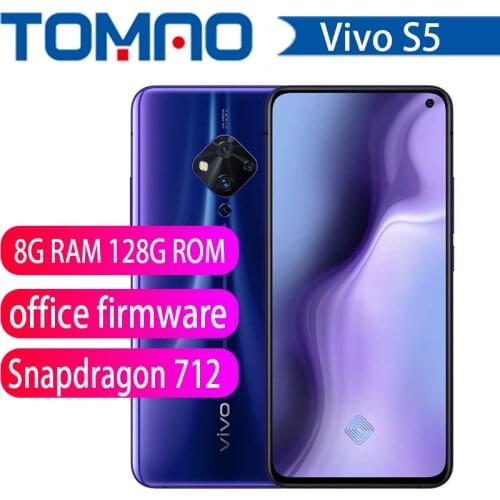 Original New Vivo S5 4100mAh Big Battery 22.5W Fast Charge 8+128GB Snapdragon 712 Celular 48MP +32MP 4 Cameras 6.44'' Cellphone
