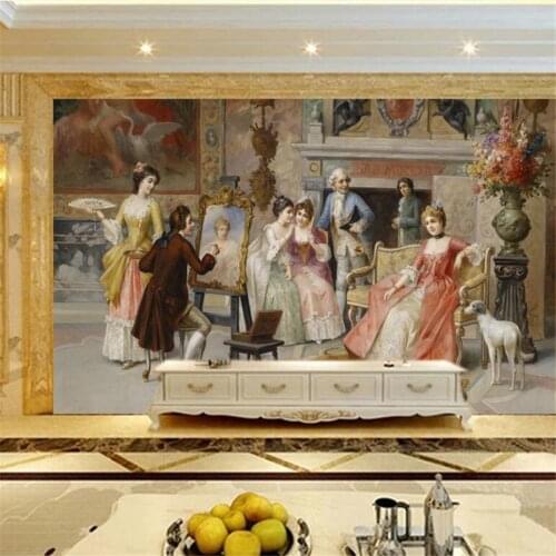 Beibehang Custom wallpaper 3d stereo photo mural European court oil painting TV background wall living room bedroom 3d wallpaper