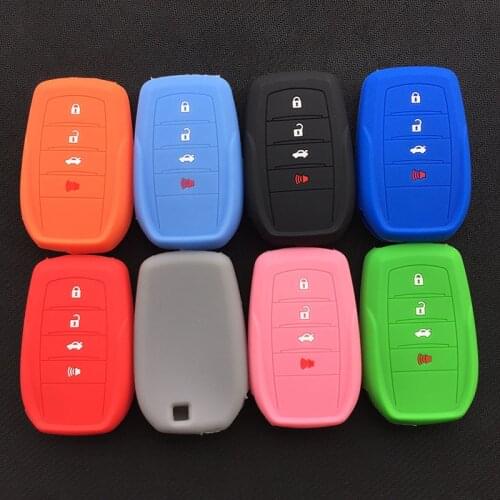 Silicone car key cover case shell For Toyota Land Cruiser 4000 LC200 Camry Riez Rav4 Prado Innova 4button key Accessories