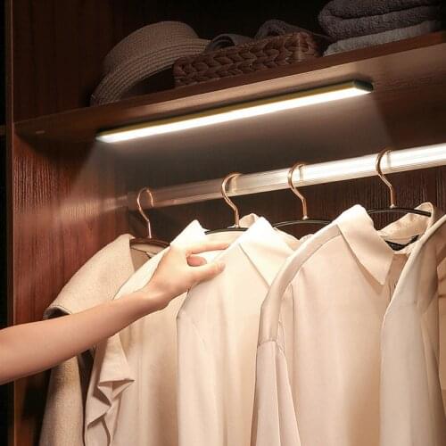 PIR LED Night Light Cabinet Light Motion Sensor Light USB Rechargeable Magnetic Lamp 3 Colors Dimmable Wardrobe Lamp Nightlight