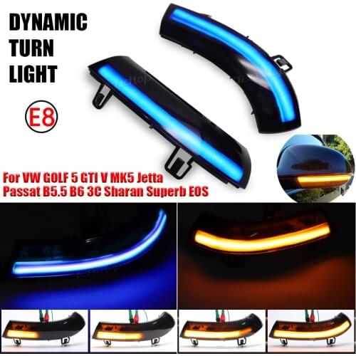 Water Blink Dynamic Flowing Side Mirror LED Turn Signal Light For VW GOLF 5 GTI V MK5 Jetta Passat B5.5 B6 3C Sharan Superb EOS