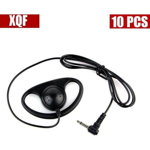 XQF 10PCS 1-Pin 3.5mm Jack D-Shape Listen Only Soft Rubber Earpiece for Motorola Radio