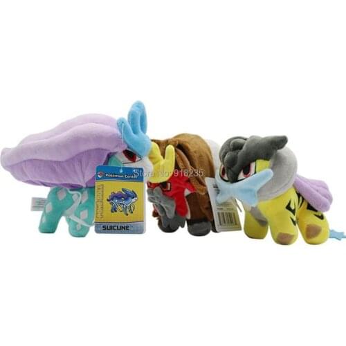 10PCS Entei Raikou Suicune 15CM Plush Soft Doll For Children Stuffed Toys