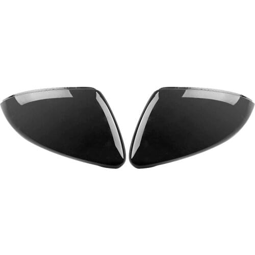 2 Pieces For Vw Golf 7 Mk7 7.5 Gtd R Gti Touran L E-Golf Side Wing Mirror Cover Caps Bright Black Rearview Mirror Case Cover 201