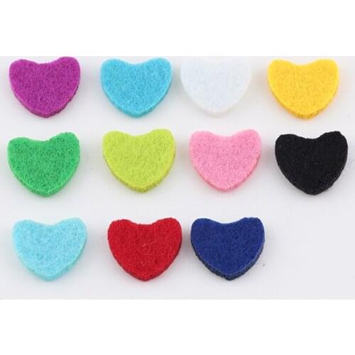 20Pcs Multicolor Heart Aromatherapy Sponge For Perfume Locket Pendant Felt Pads