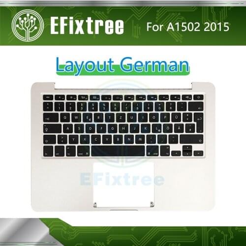 2015 Year A1502 Keyboard Topcase Backlight Paper For Macbook Pro Retina 13" Top Case Palmrest DE German 661-0231