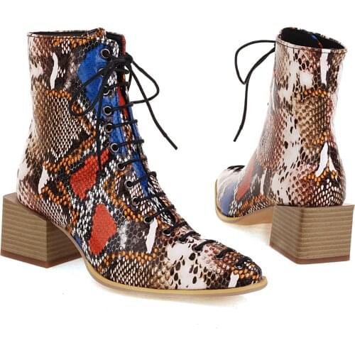 2021 Sexy Ankle Boots For Women Ladies Lace Up Boots Plus Size Female Fashion Winter Shoes Booties