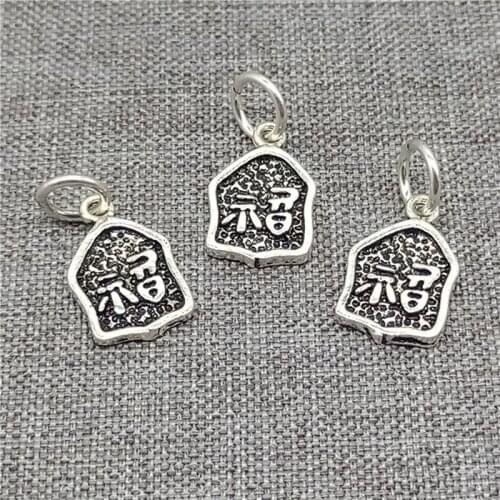 5 Pieces 925 Sterling Silver Good Fortune Charms