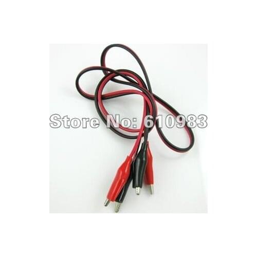 5 pieces/lot) Crocodile Alligator Clips Test Leads to Crocodile Alligator Clips Test Leads adapter cable 1m