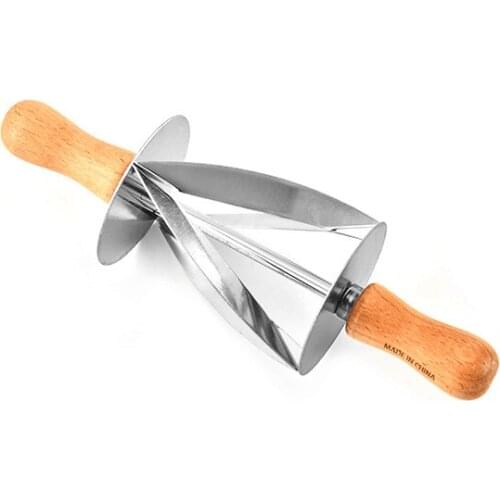 50PCS Stainless Steel Rolling Cutter for Making Croissant Bread Wheel Dough Pastry Knife Wooden Handle baking Kitchen Knife