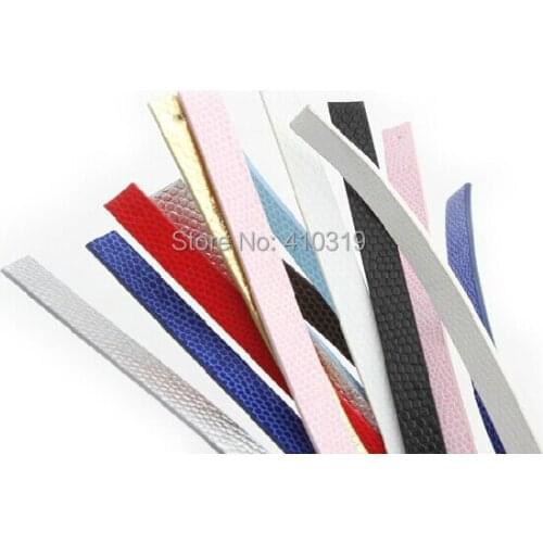 50pcs/lot 10mm wide / 1m length snake skin Leather belt fit for 10mm slide charms