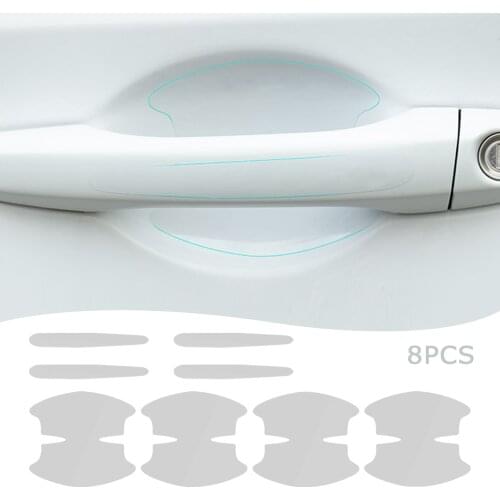 8 Pcs TPU Car Door Bowl Anti-scratch Sticker Clear Door Bowl Handle Protection Sticker Paint Surface Film Car Accessories