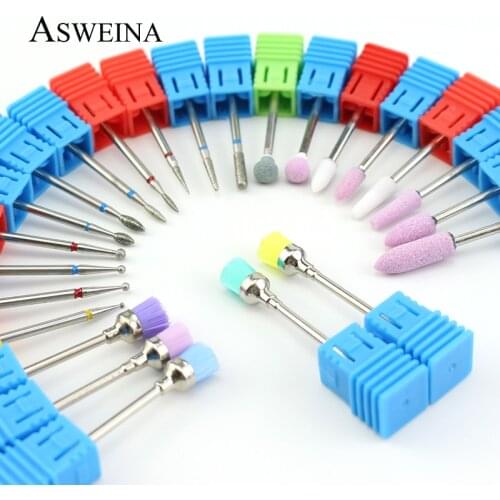 24 Type Diamond Ceramic Nail Drill Bit Cuticle Clean Rotary Milling Cutter Machine Bits Apparatus for Manicure Accessories Tools