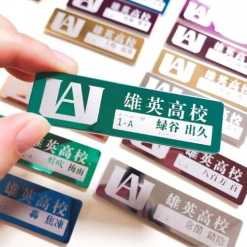 Anime Boku no My Hero Academia Bakugou Shouto Deku Cosplay Bedge Name tag Brooch Pin Chest Card Badge Pendant School ID Card