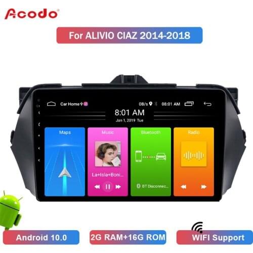 ACODO 2G RAM+16G ROM Android 10.0 Car Radio Multimedia Player For Suzuki ALIVIO CIAZ 2014-2018 Navigation GPS 2 din