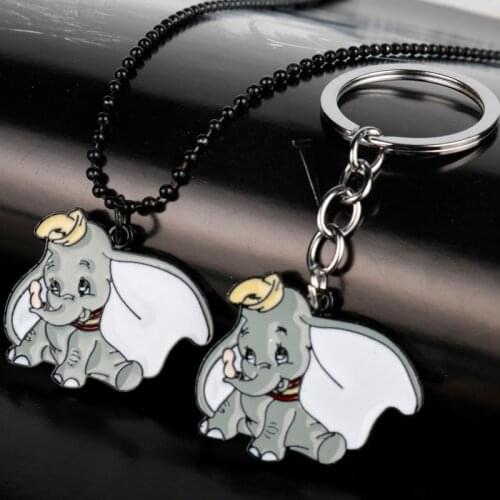 Hot Cartoon Anime Dumbo Cute Elephant Handmade Pendant Keychain Keyring Little Fly Elephant Cosplay Collection Fans Gift