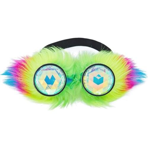 G.F.GOGGLE Kaleidoscope Goggles Colorful Frame Goggles Steampunk Eyewear Women Retro Glasses Men Party Sunglasses Diffracted Len