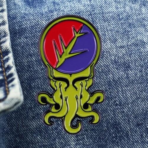 Interesting Octopus Sea Monster Cartoon Brooch Metal Enamel Lapel Badge Collect Denim Jacket Backpack Pin Children Fashion Gift