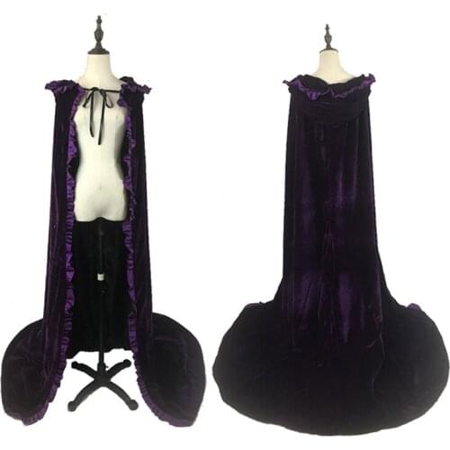Movie Cosplay Dress Costume Princess Purple Long Cape Halloween Carnival Stage Performce Cloak For Adult Women