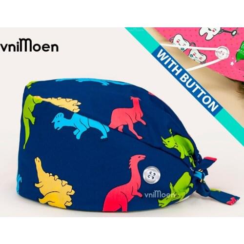 Nurse cosplay hat Health Workers Frosted Hat Lab operator work cap Beauty salon Print Hat adjustable Scrub Cap working Clean hat