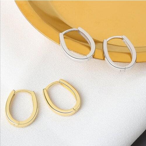 Minimalist O Shaped Stud Earrings Vintage Geometric Ellipse Handmade Earrings Party Accessories Jewelry Gift for Women Girl Men