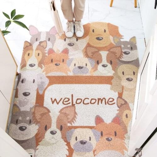 Cartoon Floor Mat Carpet Entrance Door Mat Carpet Living Room Mat PVC Anti-slip Mat Freely Cutting Custom Hallway Home Doormat
