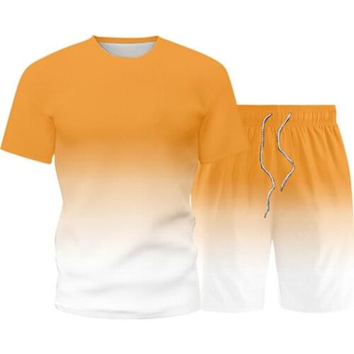 2021 Summer Fashion Leisure Brand Mens Set Tracksuit Sportswear Track Suits Male Sweatsuit Short Sleeves T Shirt 2 Piece Set