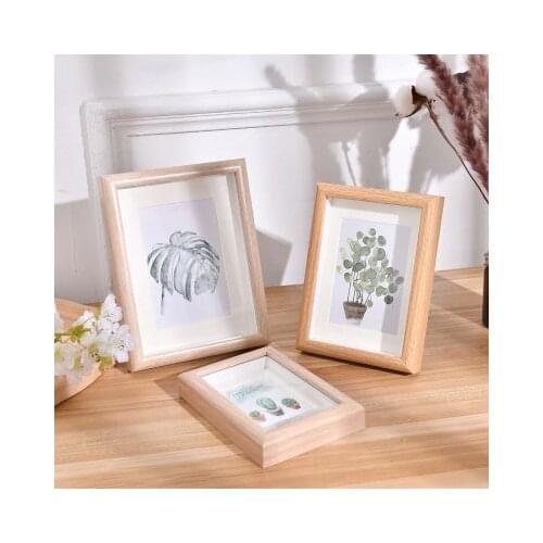 Set stage photo frame retro log oak photo wall hang wall horizontally and vertically creative picture frame can customize wall