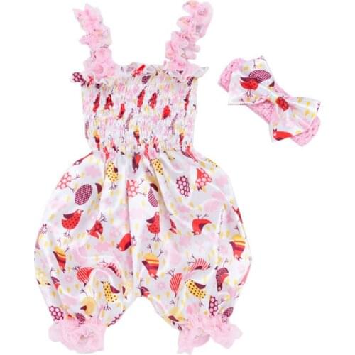 Infant Baby New Summer Girls Clothes Set Sleeveless Kids Clothing For 0-24M Girls Clothing bodysuit+Headband 2pcs Suits Roupas