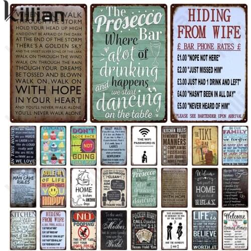 The Wifi Password Here Is Simple Text Metal Painting Vintage Metal Plaque and Metal Poster Bar Restaurant Wall Decoration