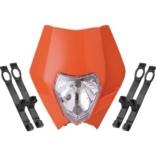 Dirt Bike Motocross Headlight Enduro MX Racing Headlamp Front Light Mask for KTM EXC XCW XC SX SXF XCF 250 350 450 Orange