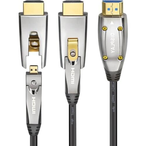 HDMI 2.0 18Gbps 4K 60Hz HDR4:4:4 Optical Fiber Cables Audio Video Micro HDMI Cord Engineering Wiring For PS4 Projector Compute