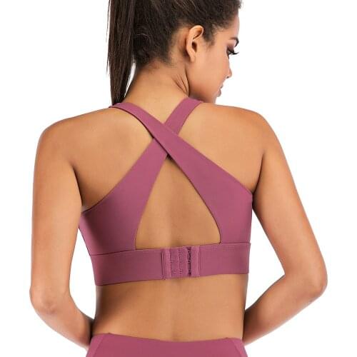 Contain pad Sports Bras Push up Cross-Back Straps Hook-And-Eye Closure Running Fitness Bra Top Clothing Women Training Yoga bras