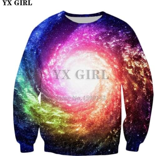 YX GIRL Space Galaxy Hoodies Men/Women Long Sleeve Outerwear Harajuku 3d Sweatshirts Print Colorful Nebula pullover