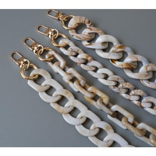 Vintage Woman Bag Accessory Detachable Parts Replacement Chain Ink Beige Resin Luxury Strap Women Acrylic Shoulder Handle Chain