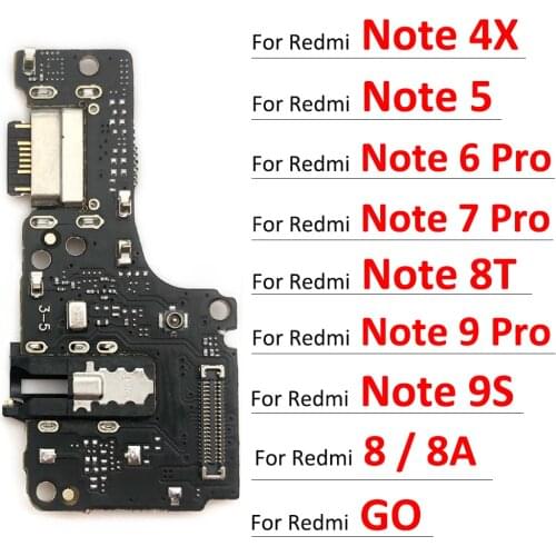 10 Pcs/Lot USB Charging Port Dock Connector Flex Cable For Xiaomi Redmi 8 8A 9 9A 10X Note 5 6 7 8 8T 9 9S Pro Replacement Parts