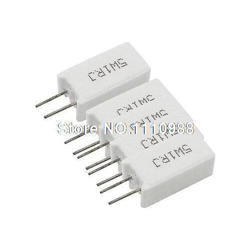 5 Pcs Wirewound Radial Lead Cement Resistors 5% 5W 1 Ohm