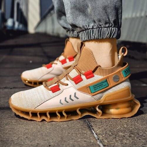 Large new blade leisure sports mens shoes popcorn thick soled running leisure shoes fitness ultra light running mens shoes