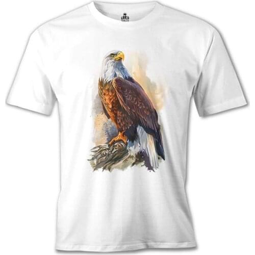 Eagle Landing Printed White Men Women Unisex Tshirt High Quality Famous Turkish Fabric Textile T-shirt Production