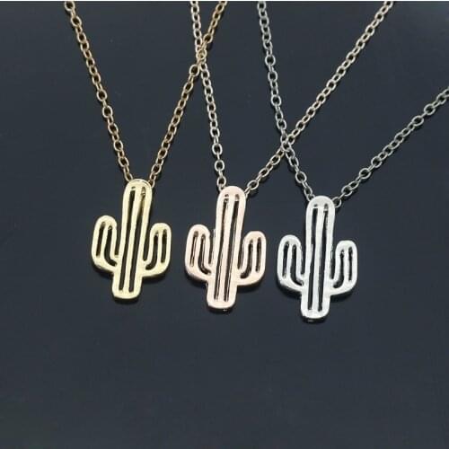 Trendy Weed Tree Leaf Necklace Women Simple Cactus Pineapple Nut Maple Leaves Necklaces Pendants Jewelry Drop Shipping Collares