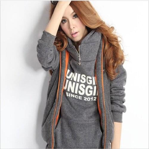 Damdos Autumn/Winter Womens Sports suit Oversized and Thickened Three-piece Yoga Fashion Casual Hooded Sweater