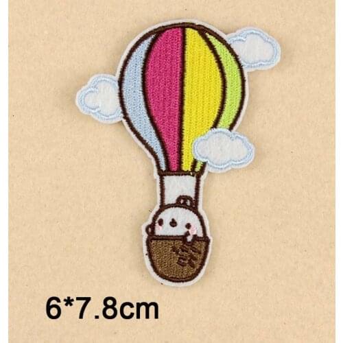 Cartoo Hot Air Fire Balloon Iron On Patch Clothes Patch For Clothing Boys Embroidered Embroidery Patch Apparel Accessories