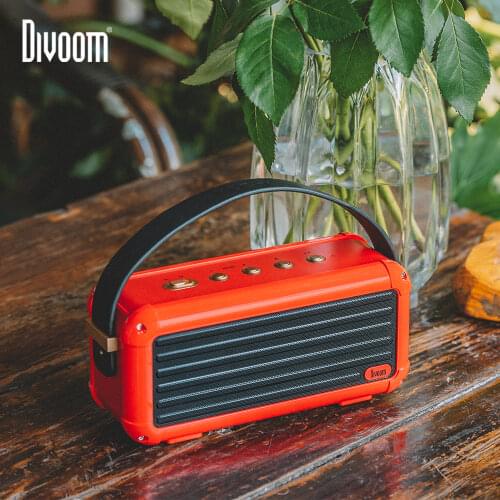 Divoom Mocha 40W Superior Bass Portable Wireless Bluetooth Speaker Retro Design 6 Drivers for 25h playtime Smart Home Decoration