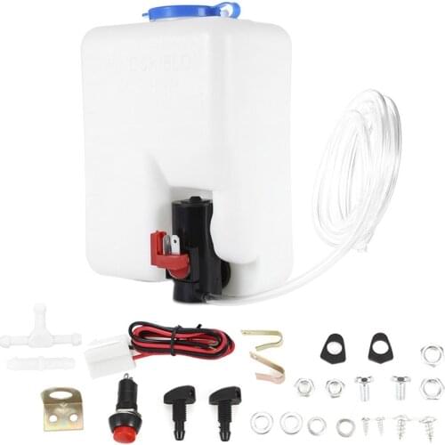 Car Windshield Glass Wiper Systems Universal Washer Tank Water Pump Bottle Reservoir Installation Kit