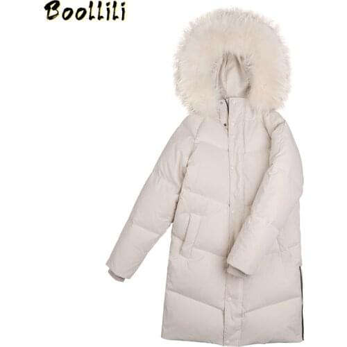 Boollili Duck Down Jacket Women Clothes 2020 New Winter Coat Women Raccoon Fur Collar Korean Puffer Jacket Women Warm Parka