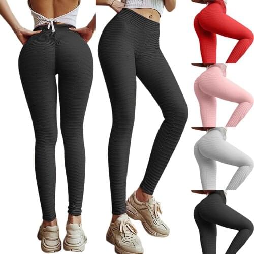 Women fashion yoga pants leggings Pure Color Exercise To Lift Buttocks High Waist Tight Yoga Pants Trousers Anti-Shrink Fabric