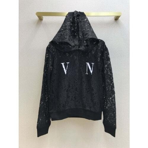 Lace Women Hooded 2021 Autumn Luxury Brand Casual Loose Long Sleeve Pullovers Letter Print Hollow Out Sweatshirt New