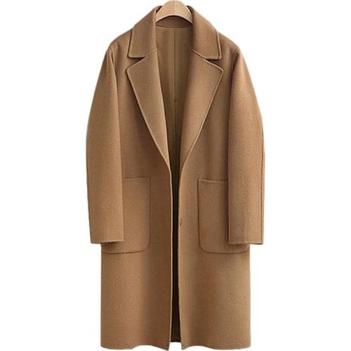 Vintage Loose Warm Wool Coat Autumn Winter Coat Women 2021 Casual Plus Size 5Xl Long Sleeve Thick Jackets Female